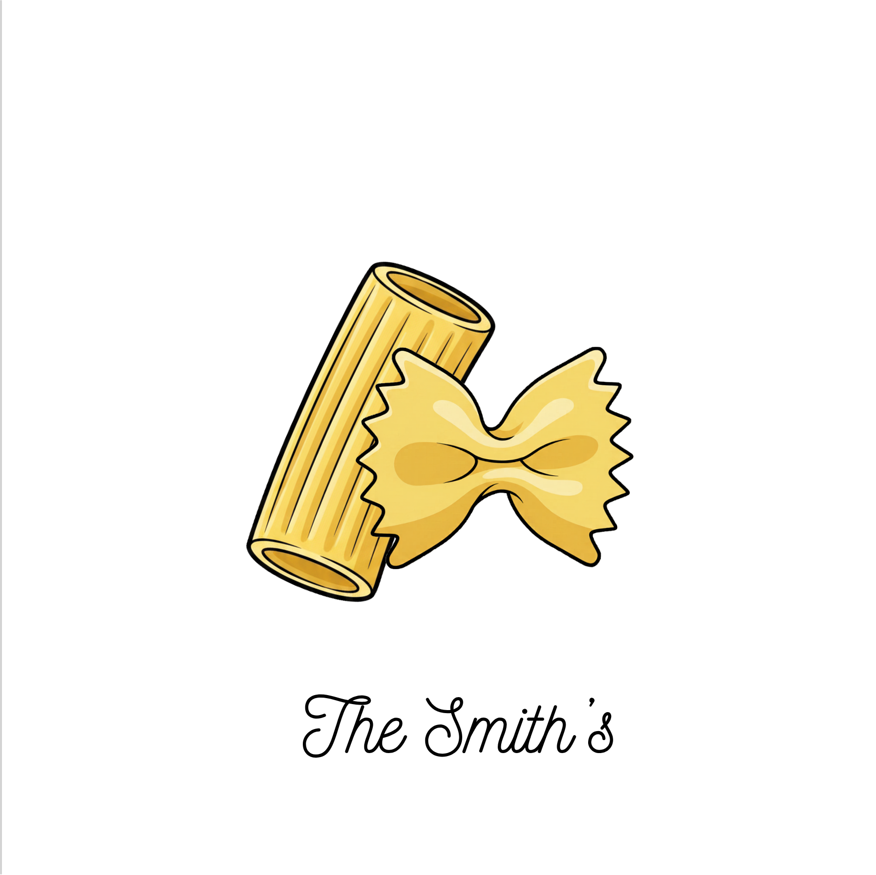Pasta Wedding Card | Printable Folded Card Template