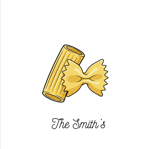 Pasta Wedding Card | Printable Folded Card Template