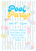 Pool Party Birthday Invitation Template | Editable & Printable Summer Pool Invite | Retro Summer Birthday Invitation | Canva Digital Download